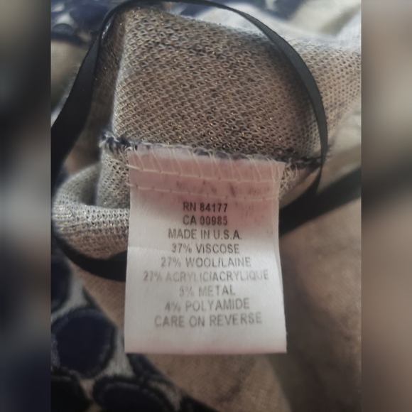 Diane von Furstenberg Navy & Grey Circle Print Sleeveless Shift Dress 2 - Picture 12 of 12